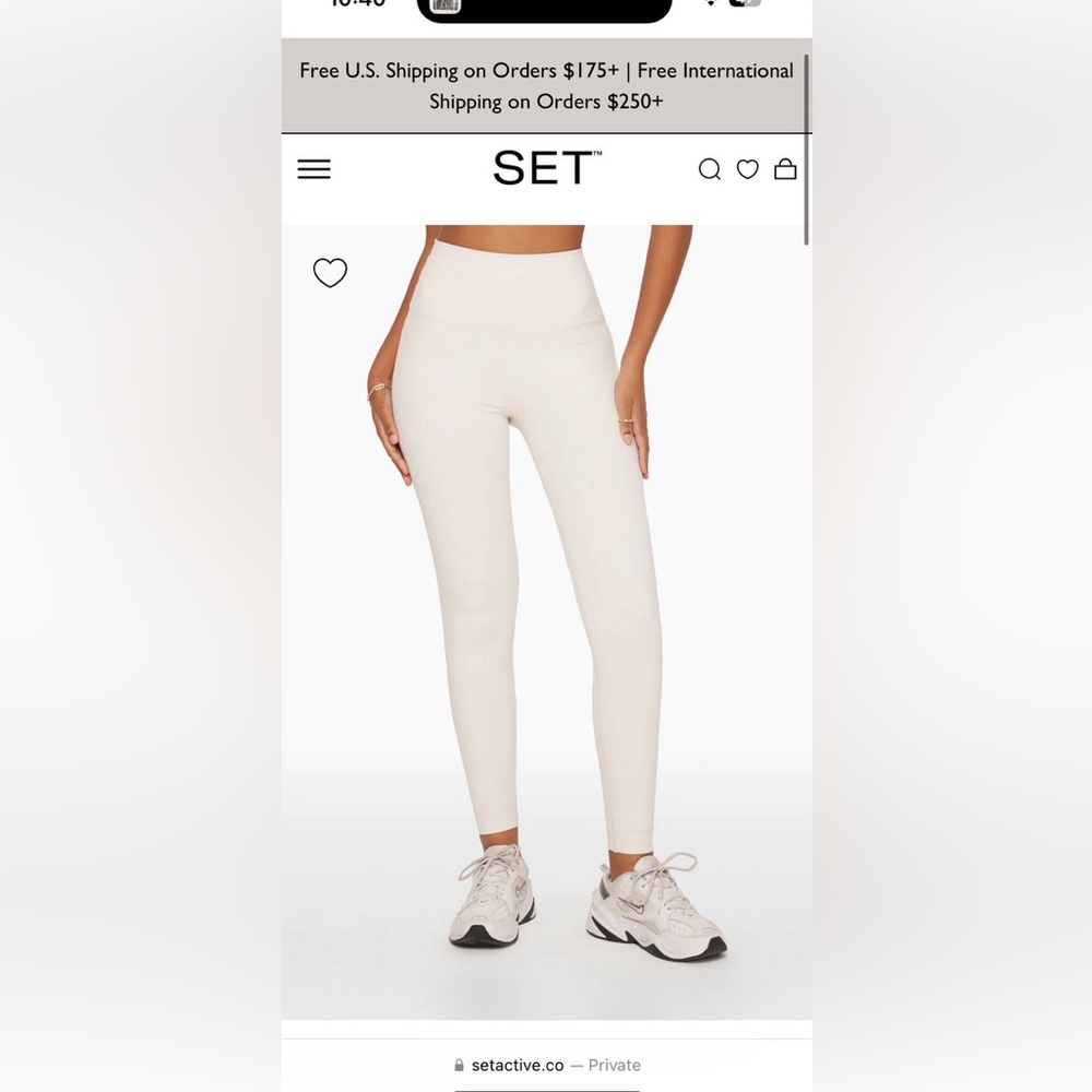 Set active white leggings size XL